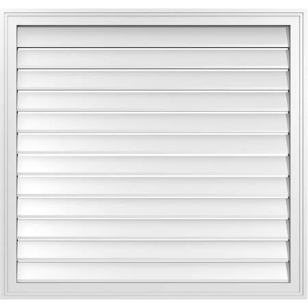 Ekena Millwork Vertical Surface Mount PVC Gable Vent: Functional, w/ 2"W x 1-1/2"P Brickmould Frame, 38"W x 36"H GVPVE38X3602SF